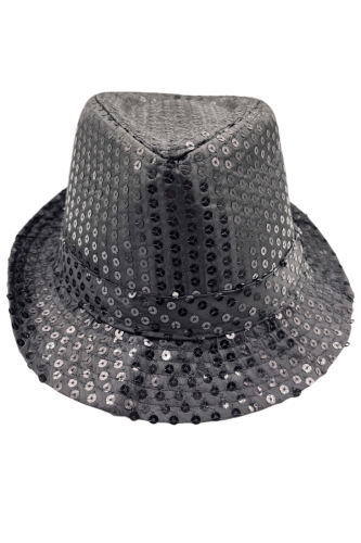 Şapka Fotr Pullu Işıklı Lüks Siyah - 