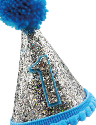 Şapka Jüt Model Ponponlu 1 Yaş Simli Mavi - 2