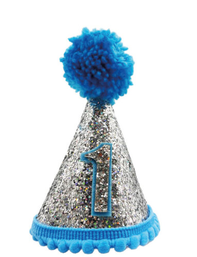 Şapka Jüt Model Ponponlu 1 Yaş Simli Mavi - 