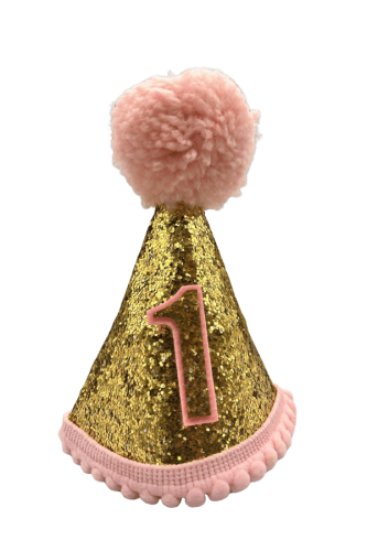 Şapka Jüt Model Ponponlu 1 Yaş Simli Pembe - 1