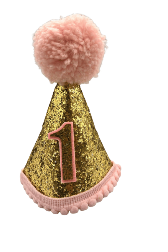 Şapka Jüt Model Ponponlu 1 Yaş Simli Pembe - 2