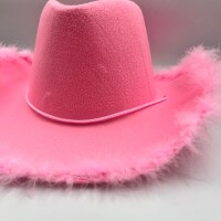Şapka Kovboy Tüylü Barbie Pembe - 2