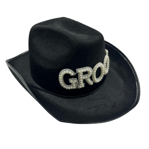 Şapka Kovboy Siyah Groom Taşlı Lüx - 2