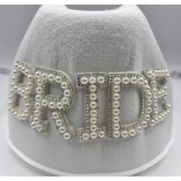 Şapka Kovboy Beyaz Bride Taşlı Lüx - 4