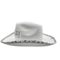 Şapka Kovboy Beyaz Bride Taşlı Lüx - 5