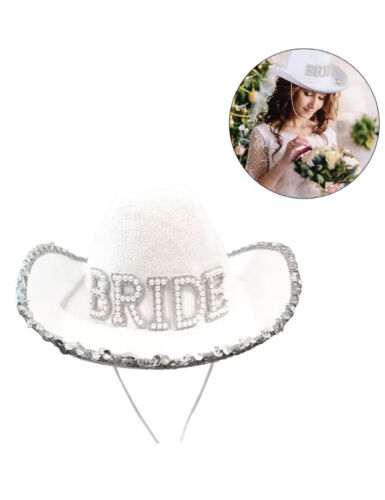 Şapka Kovboy Beyaz Bride Taşlı Lüx - 2
