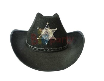 Şapka Kovboy - Şerif Lüks Siyah - 1