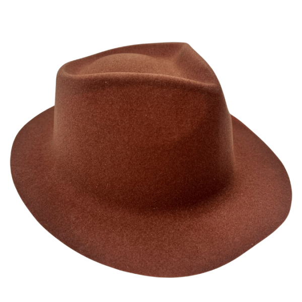 Şapka Lazer Kadife Fotr Model Kahverengi - 