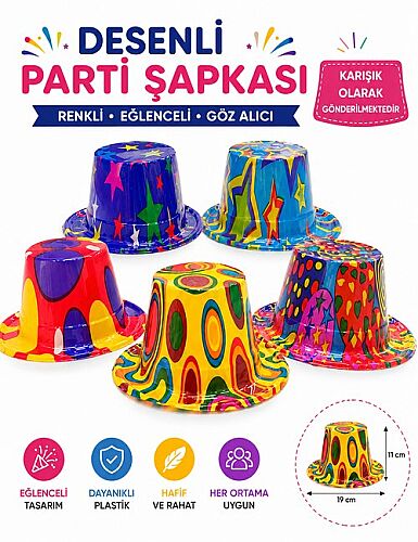 Şapka Lazer Renkli Baskılı Çocuk Model - 