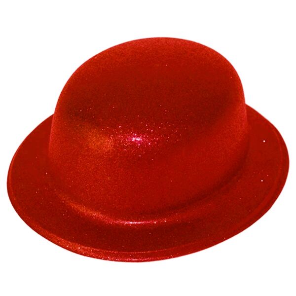 Şapka Lazer Simli Oval Kırmızı - 