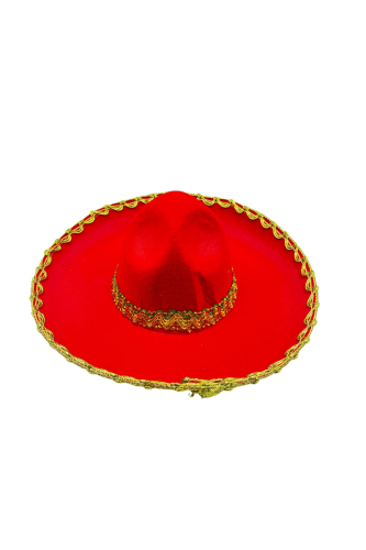 Şapka Meksika Küçük Lüks 36 Cm Kırmızı Altın - 1