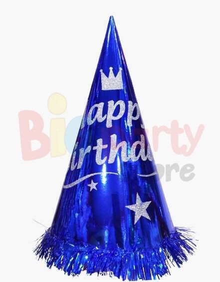 Şapka Metalik Simli Happy Birthday Baskılı 35 cm (Renk Seçiniz) - 5