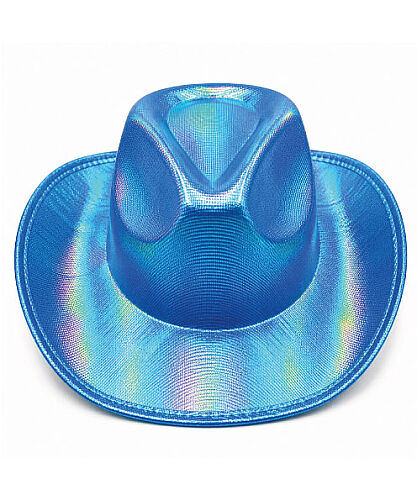 Şapka Neon Hologramlı Kovboy Mavi - 