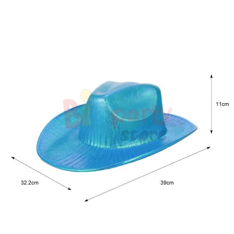 Şapka Neon Hologramlı Kovboy Mavi - 2