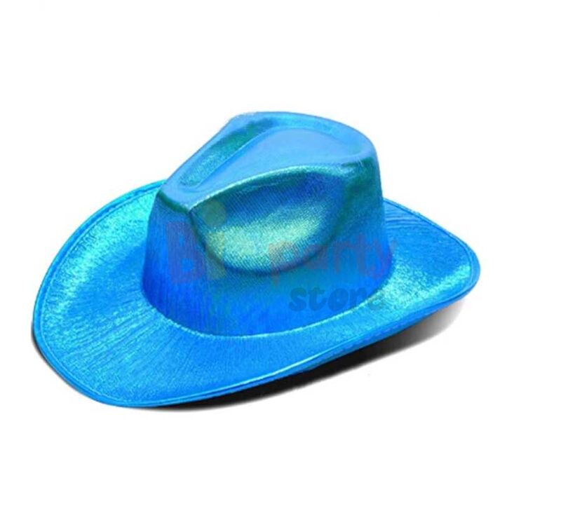 Şapka Neon Hologramlı Kovboy Mavi - 1
