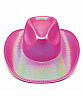 Şapka Neon Hologramlı Kovboy Pembe - 1