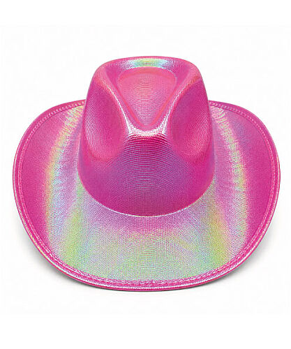 Şapka Neon Hologramlı Kovboy Pembe - 