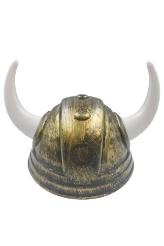 Şapka Plastik Miğfer Viking 2 Boynuzlu Altın - 2