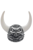 Şapka Plastik Miğfer Viking 2 Boynuzlu Kuru Kafa Gümüş - 1