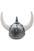 Şapka Plastik Miğfer Viking 3 Boynuzlu Gümüş - 1