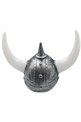 Şapka Plastik Miğfer Viking 3 Boynuzlu Gümüş - 2