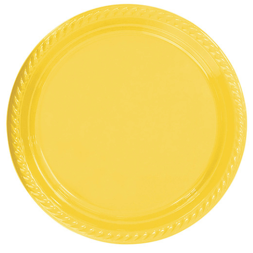 Plastik Tabak Sarı 22 Cm / 25 Parça - 