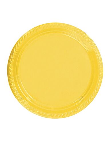 Plastik Tabak Sarı 22 Cm / 25 Parça - 