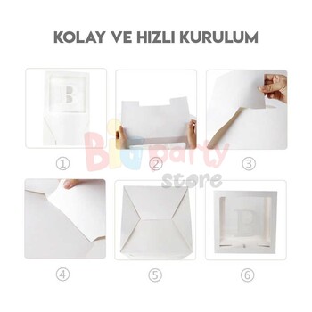 Şeffaf Harfli Kutu 3 Renkli 25 x 25 x 25 Cm - 3