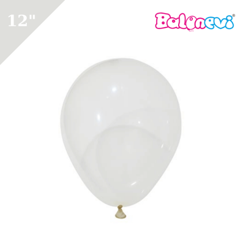 Lateks Pastel Balon 100 Parça Şeffaf 12 İnç Balonevi - 