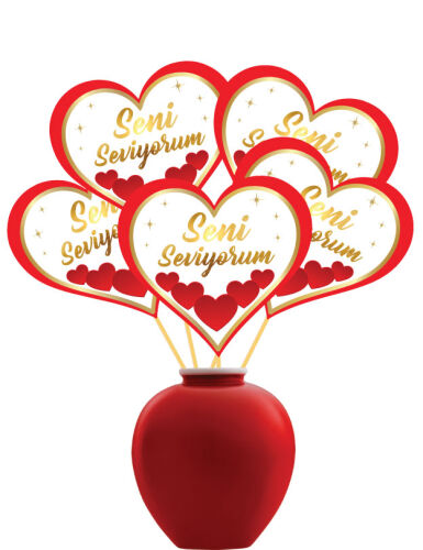 Konuşma Balonu Seni Seviyorum Varaklı 5 Parça - 