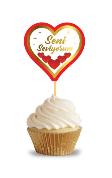 Kürdan Seni Seviyorum Varak Baskılı 10 Parça - 2