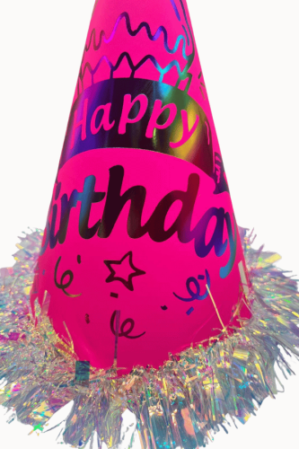 Sim Süslü Neon Şapka Renkli Varaklı Happy 25 Cm Fuşya - 2