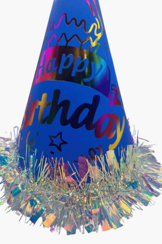 Sim Süslü Neon Şapka Renkli Varaklı Happy 25 Cm Lacivert - 2
