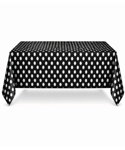Masa Örtüsü 100 x 180 Cm Siyah Puantiyeli - 