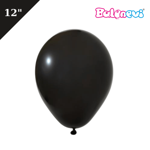 Lateks Pastel Balon 100 Parça Siyah 12 İnç Balonevi - 