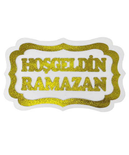 Strafor Hoşgeldin Ramazan Çerçeveli Beyaz-Altın - 