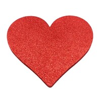 Strafor Kalp Çift Yönlü Simli 30 Cm Kırmızı Renk Tekli - 1