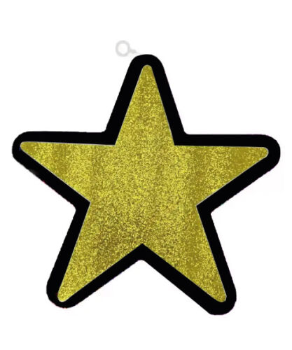 Strafor Yıldız Altın Siyah Çerçeveli 25 Cm - 