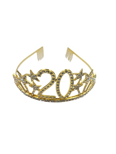 Taç Metal Taşlı 20 Yaş Yıldızlı Lüks Altın - 