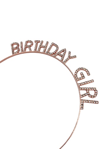 Taç Metal Taşlı Birthday Girl Rose Gold - 2