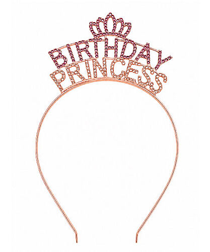 Taç Metal Taşlı Birthday Princess Rose Gold - 1