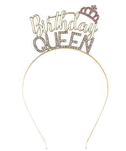 Taç Metal Taşlı Birthday Queen Altın - 1