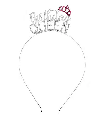 Taç Metal Taşlı Birthday Queen Gümüş - 1