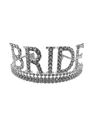 Taç Metal Taşlı Bride Lüks Gümüş - 1