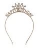 Taç Metal Taşlı Happy Birthday Taşlı İşlemeli Altın - 1