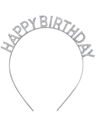 Taç Metal Taşlı Happy Birthday Gümüş - 1