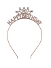 Taç Metal Taşlı Happy Birthday Rose Gold - 1