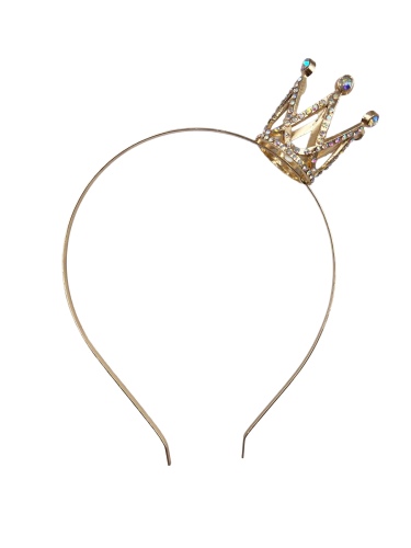 Taç Metal Taşlı Mini Taçlı Altın - 