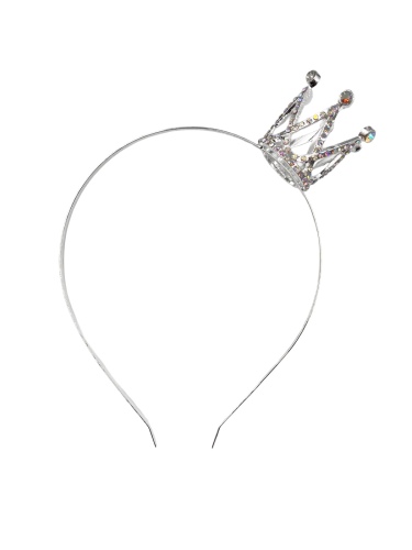 Taç Metal Taşlı Mini Taçlı Gümüş - 