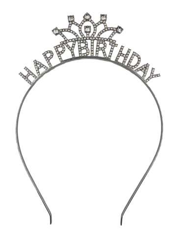 Taç Metal Taşlı Happy Birthday Gümüş - 1
